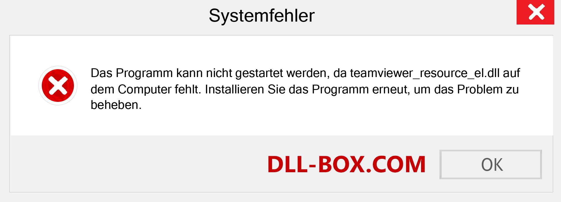 teamviewer_resource_el.dll-Datei fehlt?. Download für Windows 7, 8, 10 - Fix teamviewer_resource_el dll Missing Error unter Windows, Fotos, Bildern